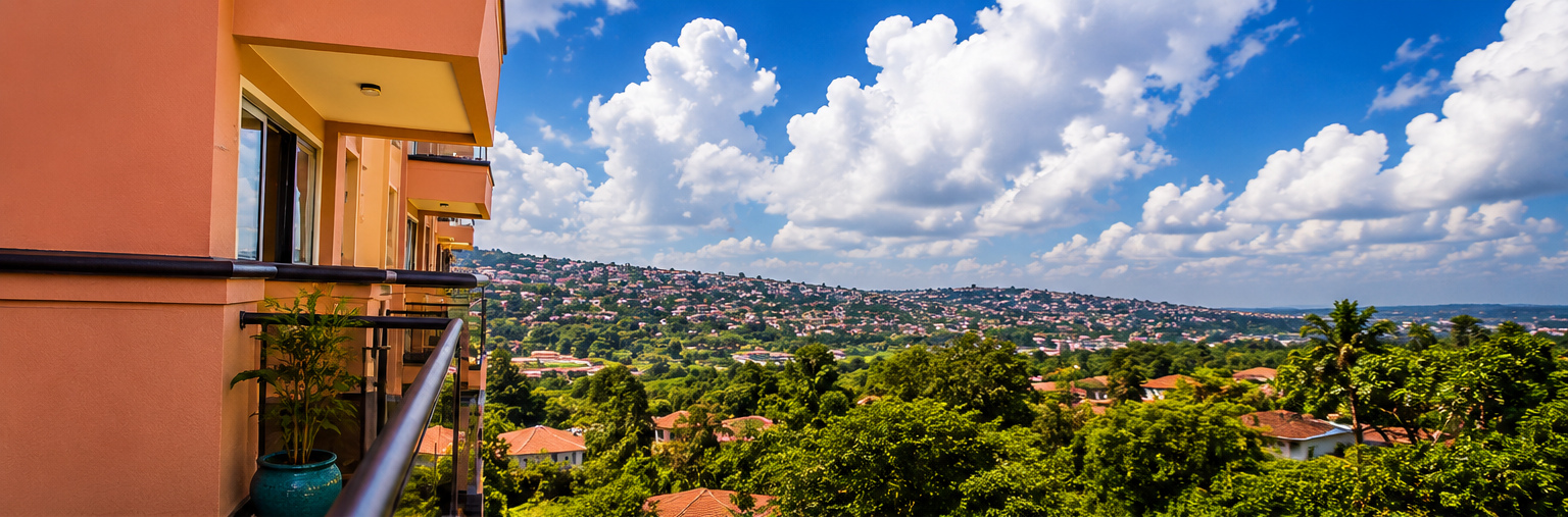 Abrish Hotel balcony view over Kampala